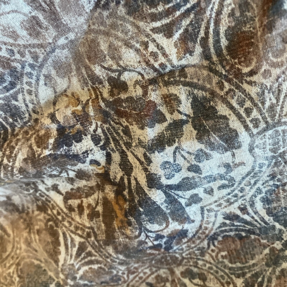 FRONTGATE Queen  Duvet Persian Rug‎ Design Tan Blue  Brown  distressed  EUC